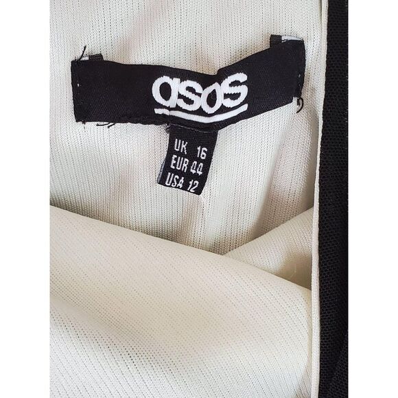 ASOS Curve Womens Dress Black XL Plus Size One Shoulder Cocktail 12 New - Picture 5 of 9